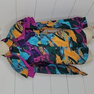 NWT VINTAGE 90s Rafter JX large jewel tone western rodeo button down shirt